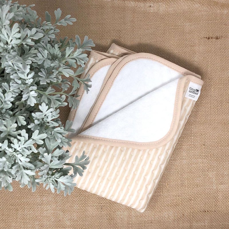 Tiny Undies Waterproof Baby Changing Pad – Soft Cotton Top, Leakproof TPU Back, Reusable & Washable for Potty Training & Elimination Communication (Stripes) - Image 2